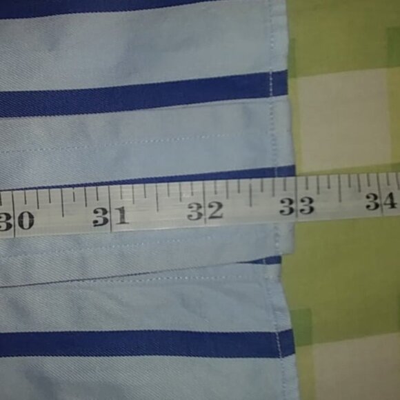 Faconnable Shirt Men's Blue White Striped Button Down Long Sleeve Size XL - Picture 7 of 8